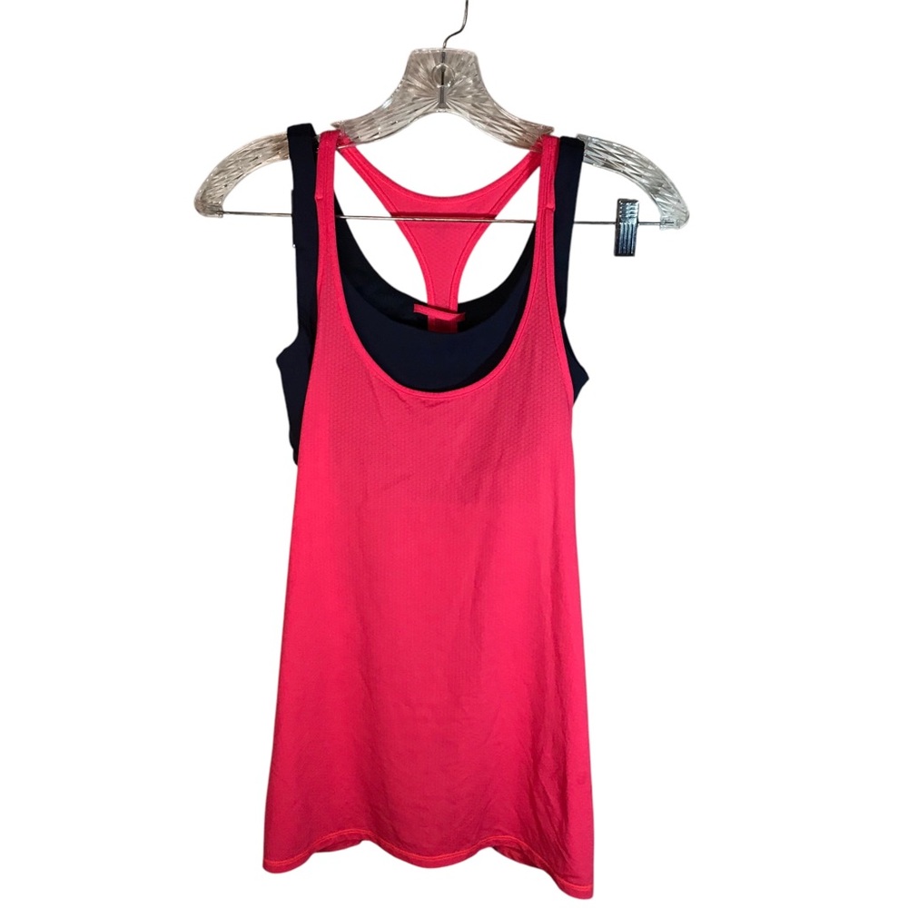 Lululemon Athletica sports bra and attached tank top women 6 pink blue